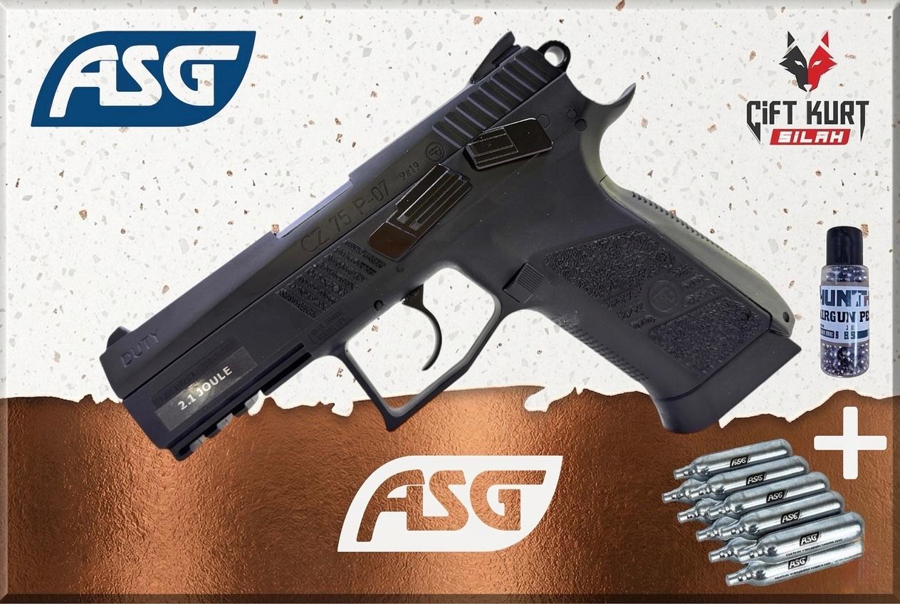 ASG CZ75 P07 Duty Blowback Siyah Havalı Tabanca (Hediyeli) | Çiftkurt Silah
