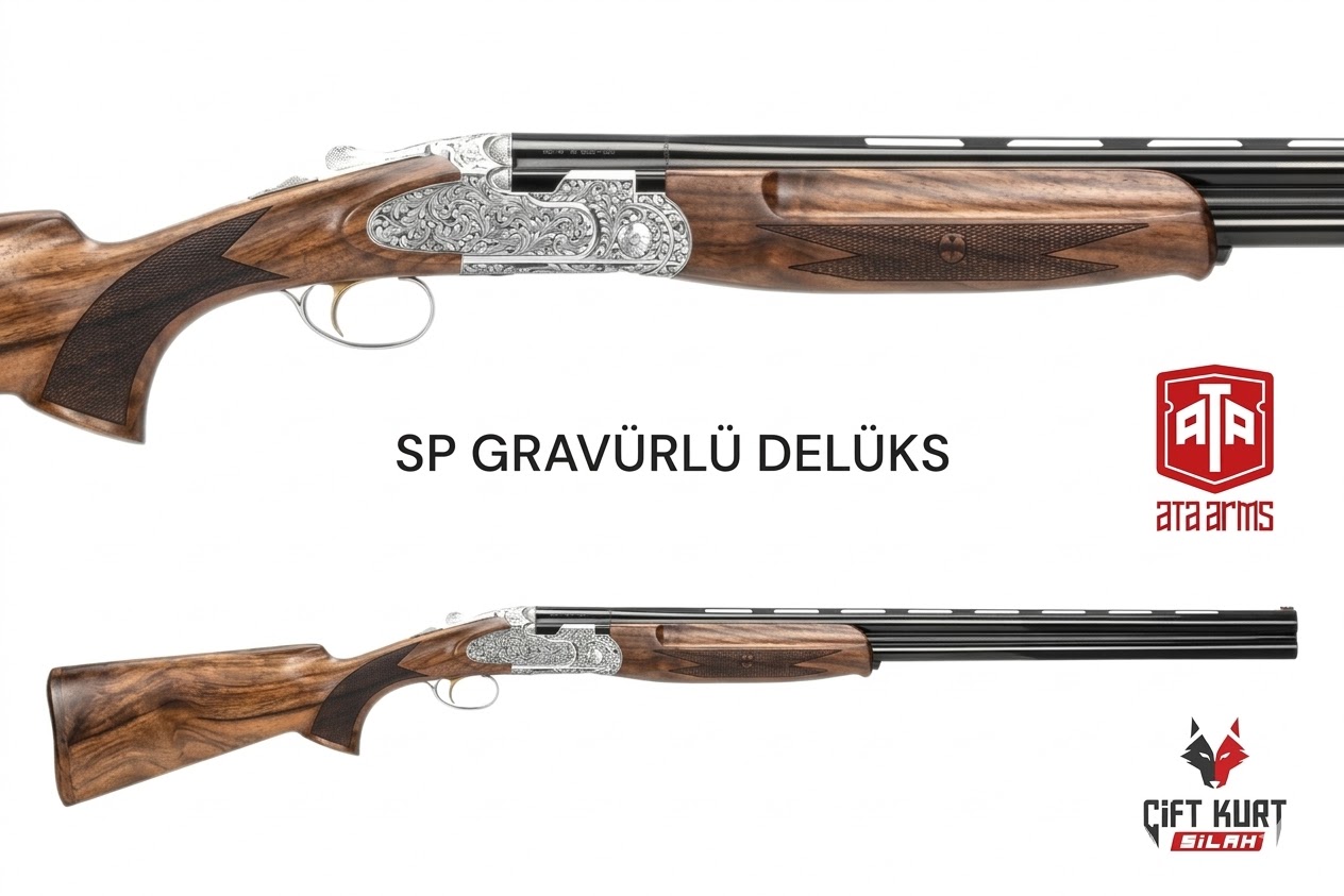 Ata Arms SP Gravürlü Delüks Süperpoze Av Tüfeği | Çift Kurt Silah