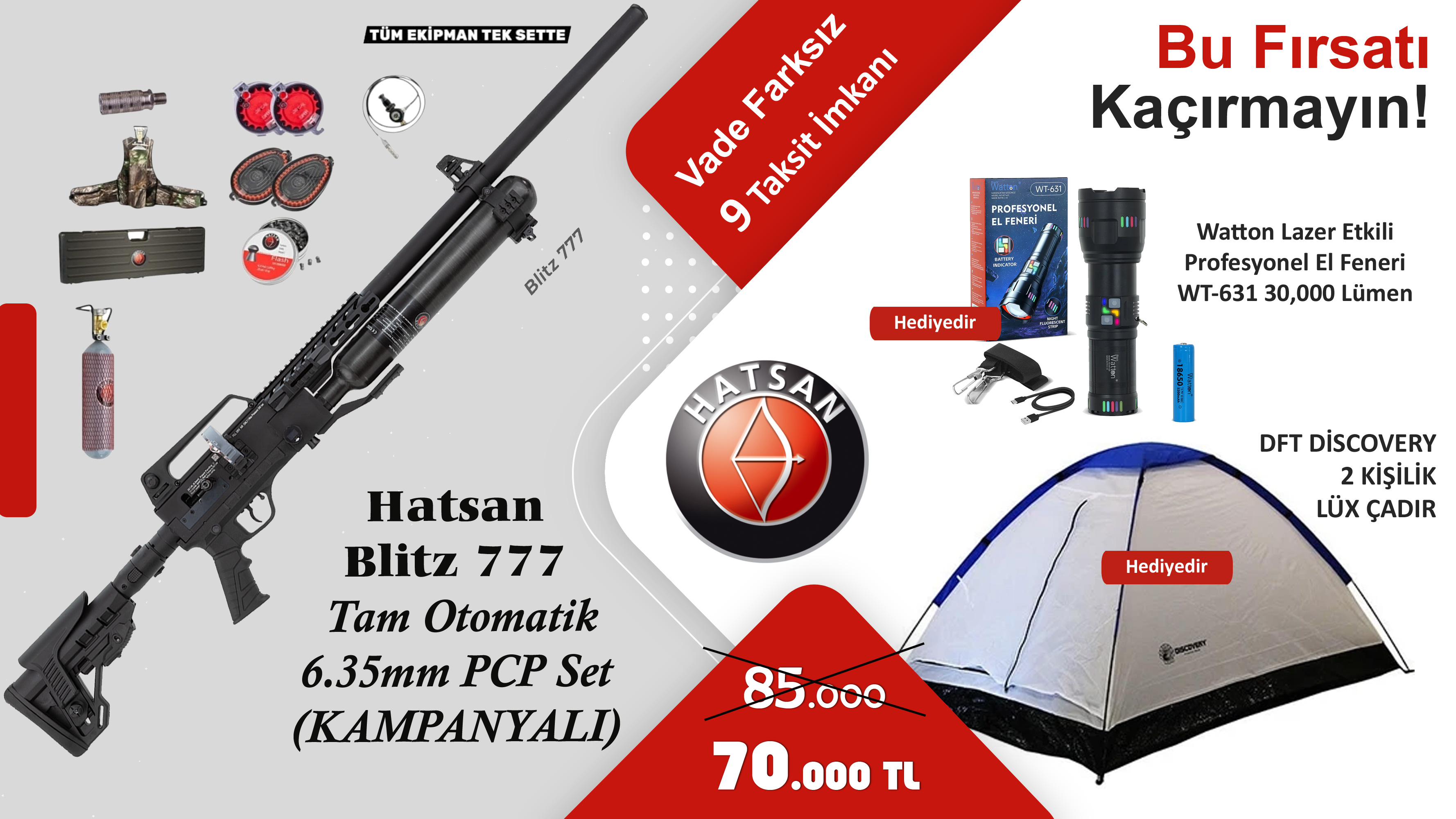 Hatsan Blitz 777 Tam Otomatik 6.35mm PCP Set (KAMPANYALI)