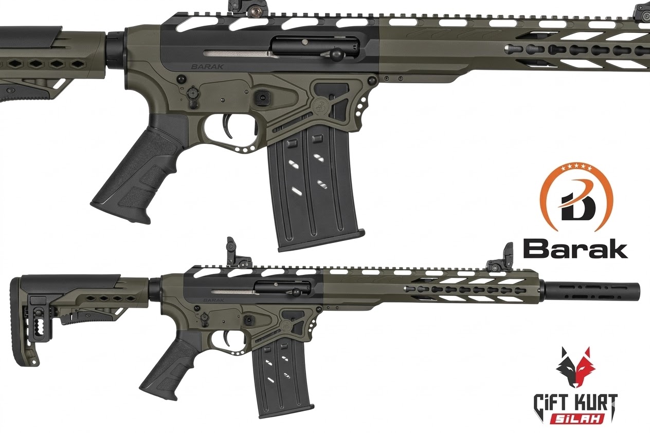 Barak 20 S Yeşil-Siyah Şarjörlü Yarı Otomatik Taktik Av Tüfeği