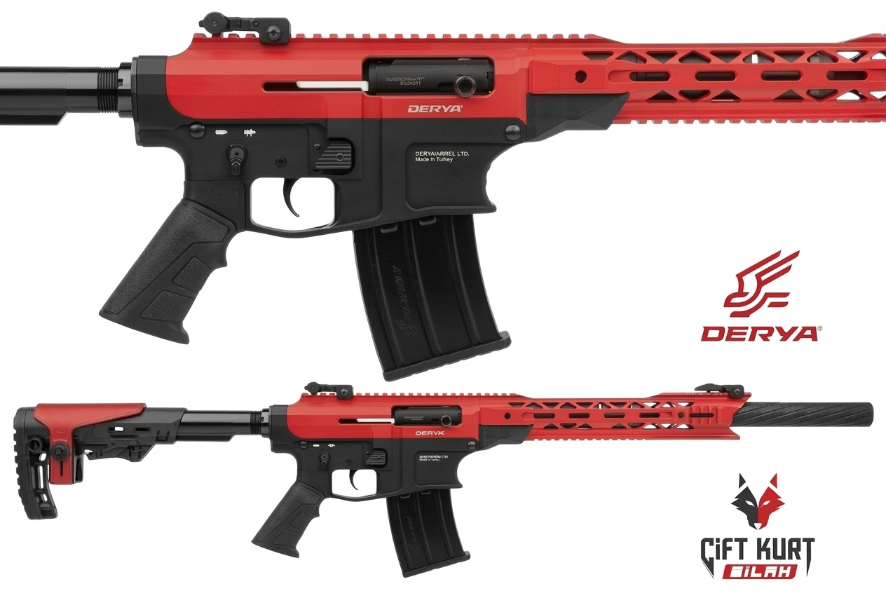 Derya MK-12 AS-104S Kırmızı-Siyah Şarjörlü Yivsiz Av Tüfeği