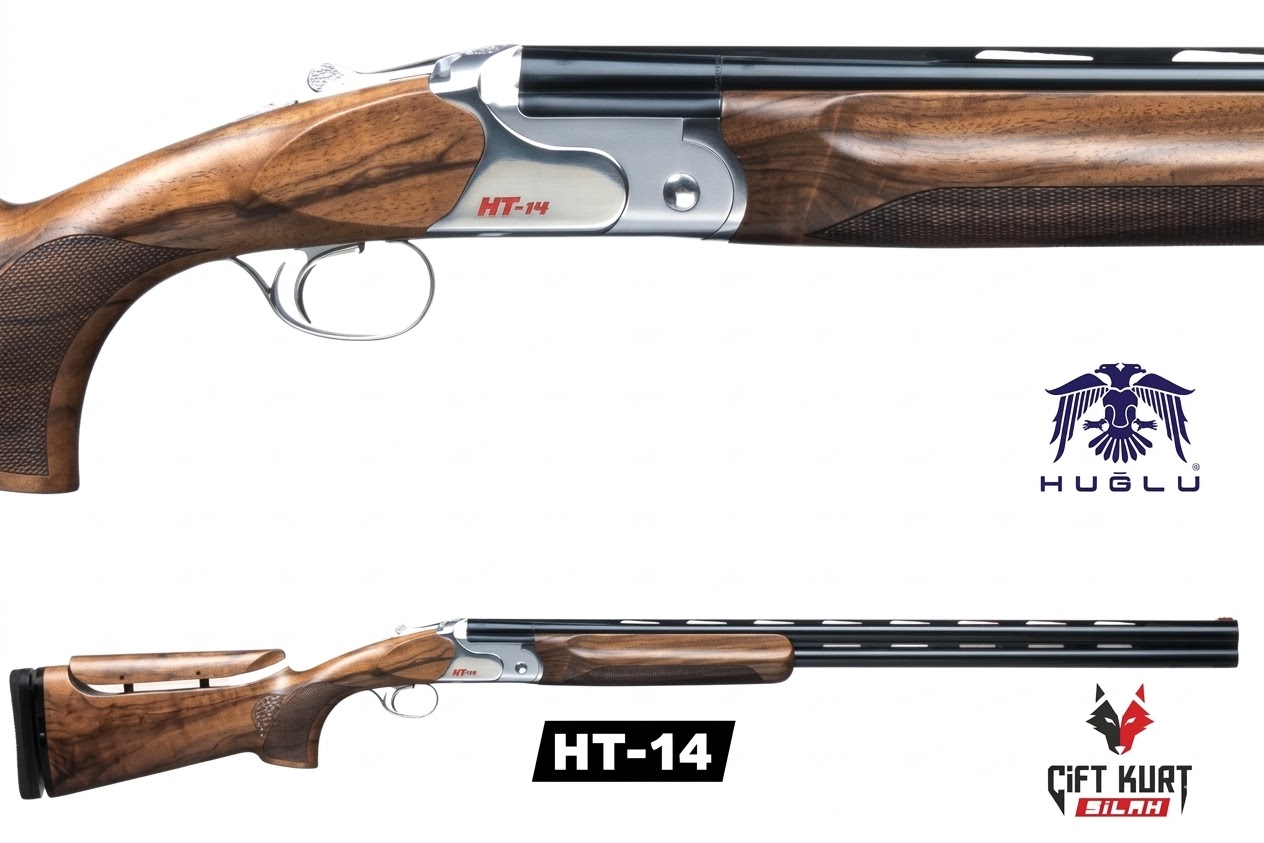 Huğlu HT-14 Trap/Skeet Süperpoze Av Tüfeği (Beyaz - Sabit Taban)