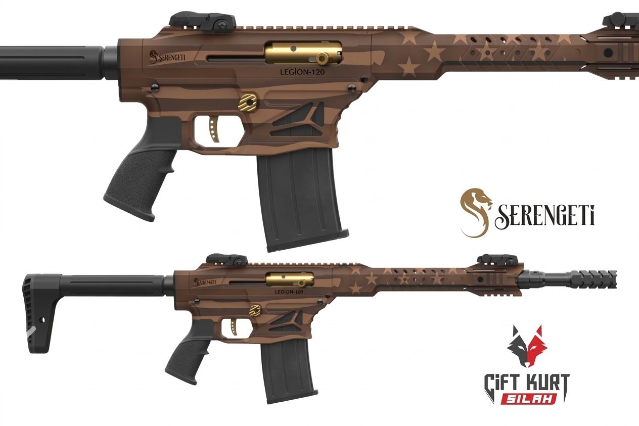 Serengeti LEGION-120 Yıldızlı Kamuflaj Şarjörlü Yarı Otomatik Av Tüfeği | Çift Kurt Silah