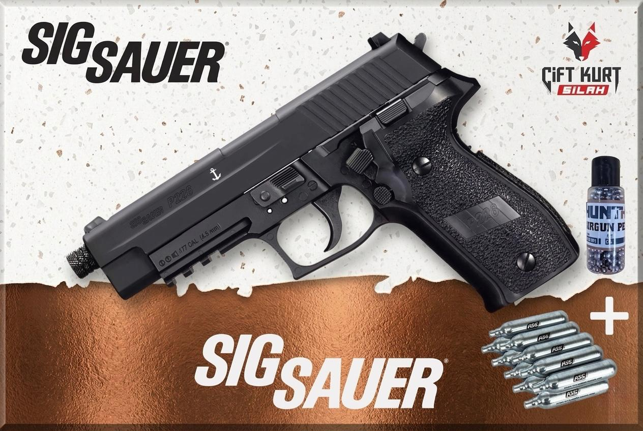 Sig Sauer P226 Siyah Havalı Tabanca | 10 Co2 Tüp ve BB Hediye! - Çiftkurt Silah