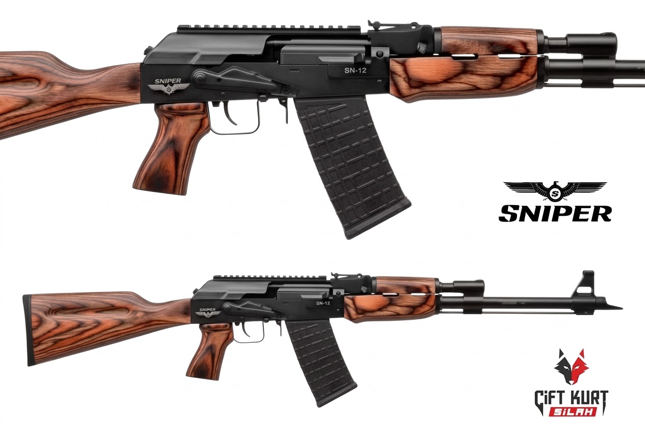 Sniper Arms SN-12 Ağaç Lamine Şarjörlü Yivsiz Av Tüfeği | Çift Kurt Silah