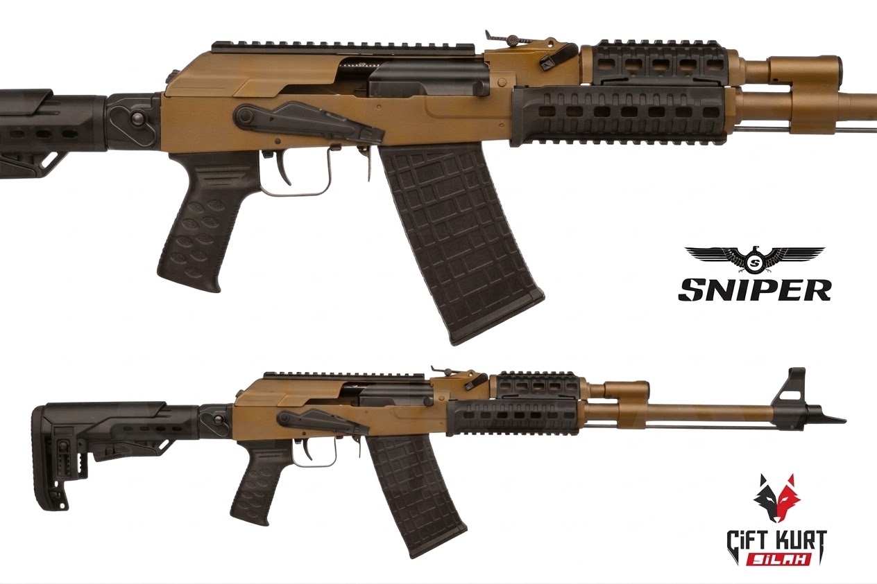 Sniper Arms SN-12 Bronz Sentetik Taktikal Şarjörlü Yivsiz Av Tüfeği | Çift Kurt Silah