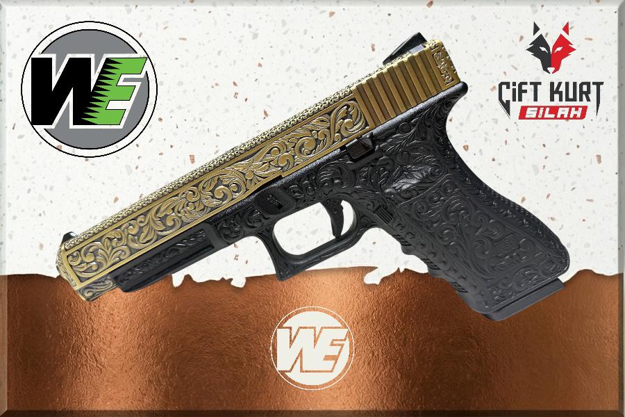 WE Glock 34 Ivory Gravürlü Airsoft Tabanca (Green Gaz & Blowback) | Çiftkurt Silah