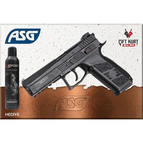 ASG CZ P09 Siyah Blowback Airsoft Tabanca | Çiftkurt Silah (Gaz Hediyeli)