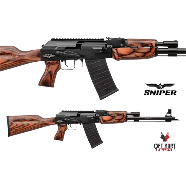 Sniper Arms SN-12 Ağaç Lamine Şarjörlü Yivsiz Av Tüfeği | Çift Kurt Silah