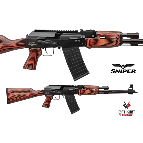 Sniper Arms SN-12 Kırmızı Lamine Şarjörlü Yivsiz Av Tüfeği | Çiftkurt Silah