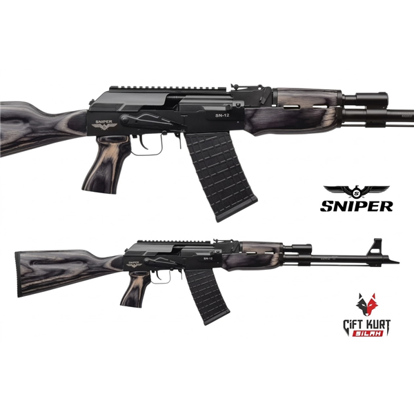 Sniper Arms SN-12 Siyah Lamine Şarjörlü Yivsiz Av Tüfeği | Çift Kurt Silah