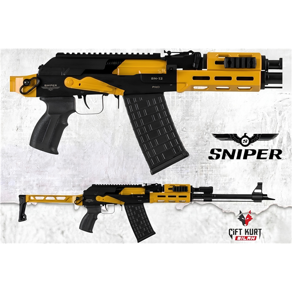 Sniper SN-12 Pro Siyah-Sarı Şarjörlü Av Tüfeği | Çiftkurt Silah