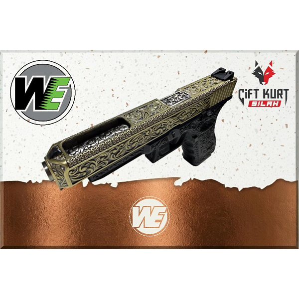 WE Glock 34 Ivory Gravürlü Airsoft Tabanca (Green Gaz & Blowback) | Çiftkurt Silah