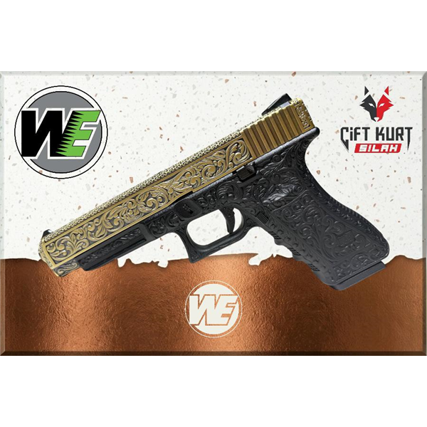 WE Glock 34 Ivory Gravürlü Airsoft Tabanca (Green Gaz & Blowback) | Çiftkurt Silah
