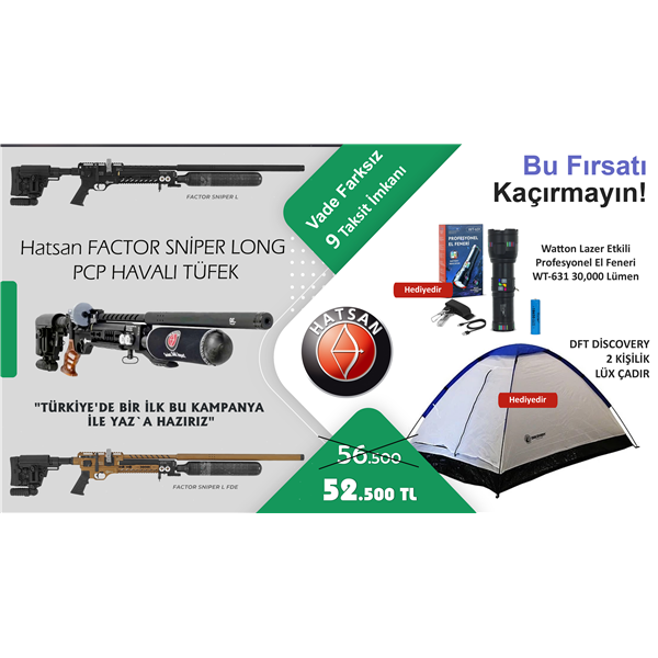 Hatsan FACTOR SNİPER LONG PCP HAVALI TÜFEK (DELUXE YAZ KAMPANYASI)